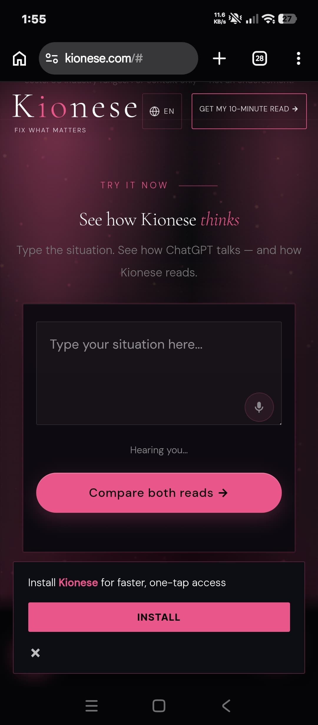 Kionese screenshot 2