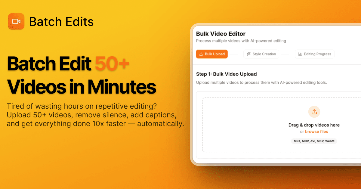 BatchEdits – Batch AI Video Editor & Auto Captions screenshot 1