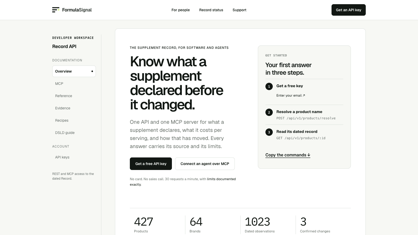 FormulaSignal API screenshot 1