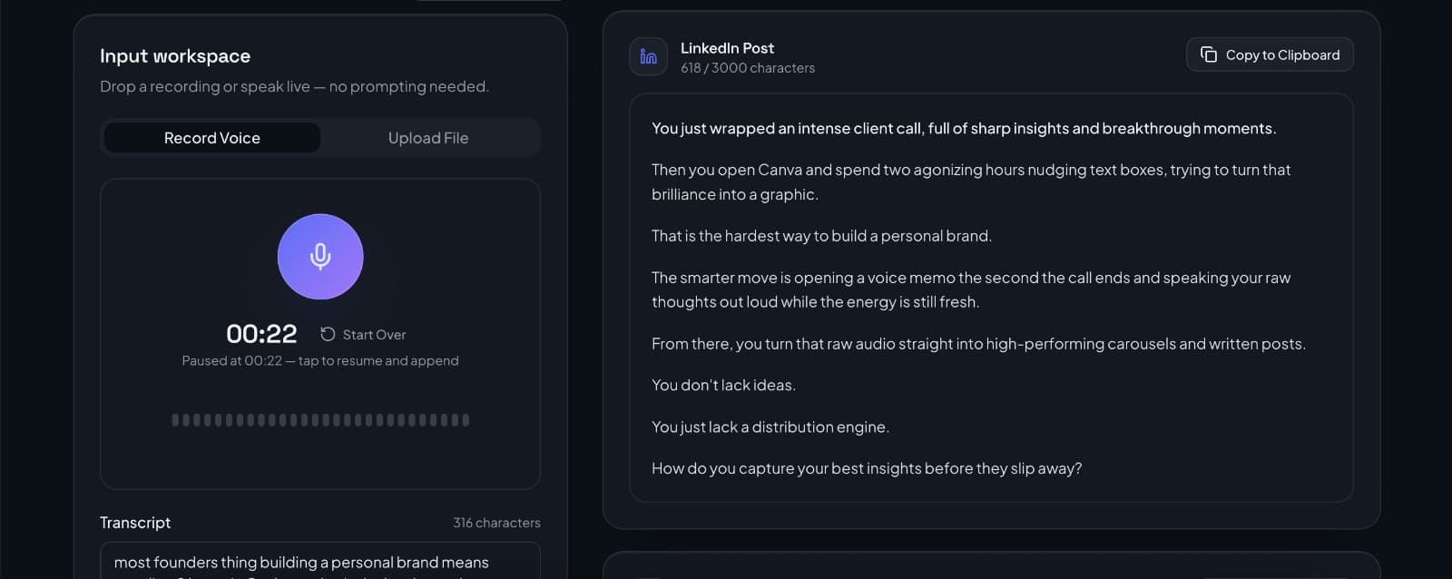 SpokenPost screenshot 2