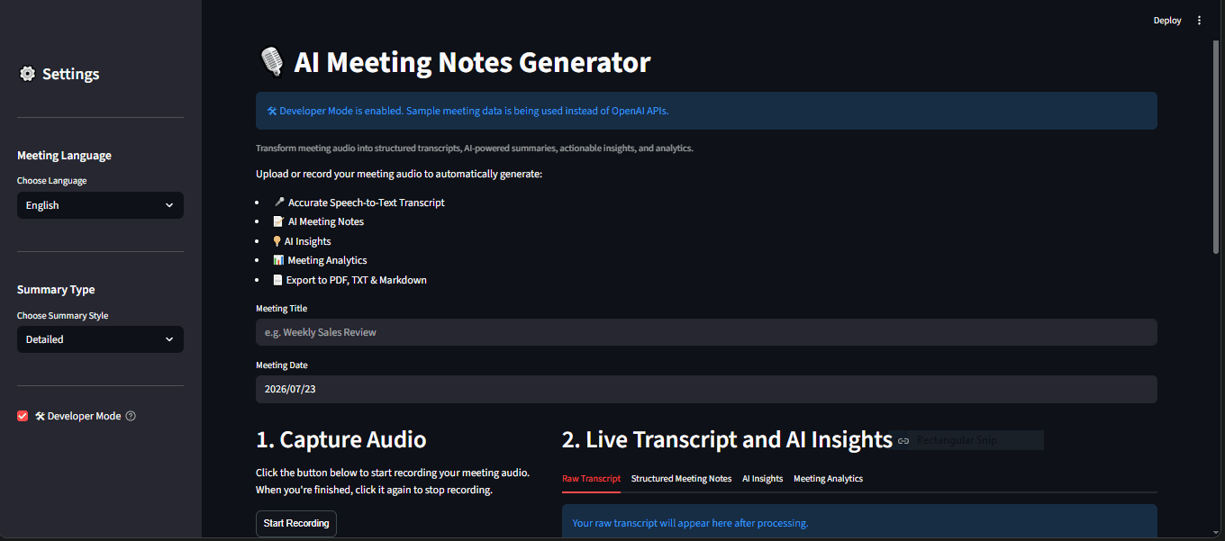AI Meeting Summarizer screenshot 3