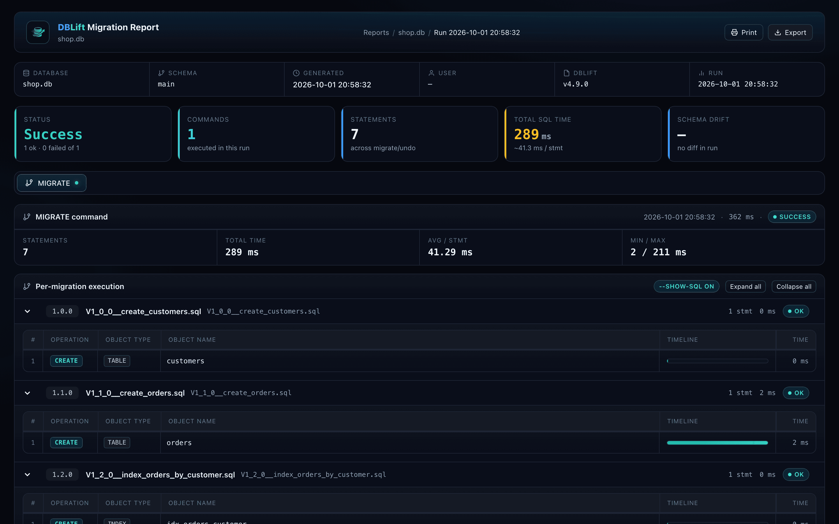 DBLift screenshot 1