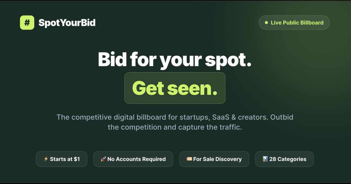 SpotYourBid screenshot 1