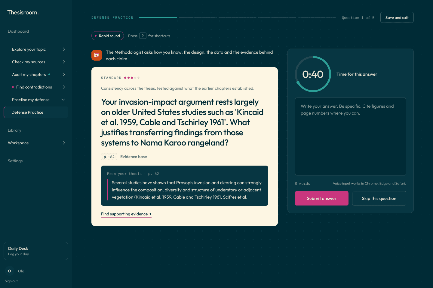 Thesisroom screenshot 5